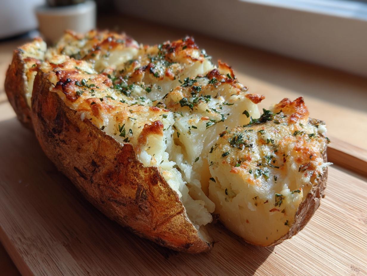 Disgustingly Good Baked Garlic Parmesan Potato in 1 Hour