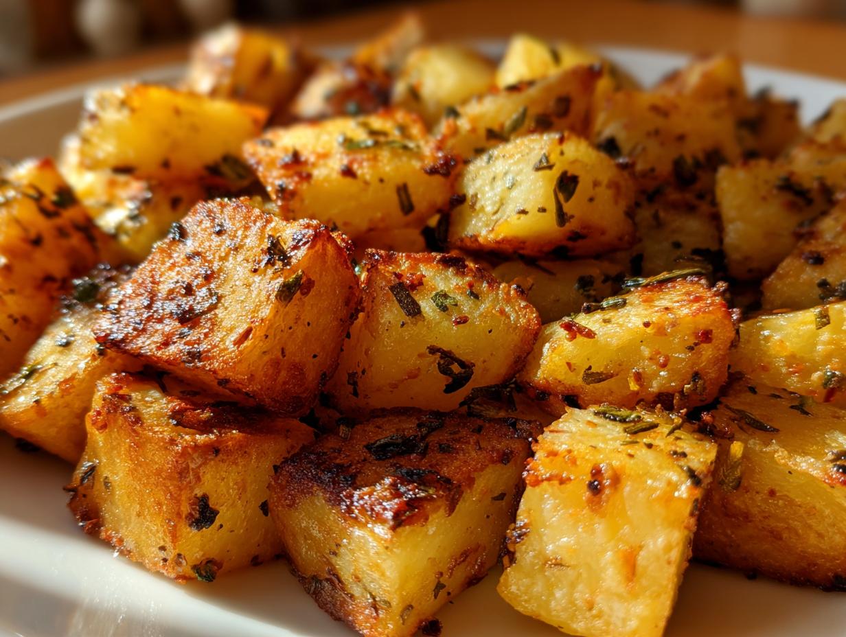 Irresistible Crispy Garlic Butter Potato Cubes in 25 Mins