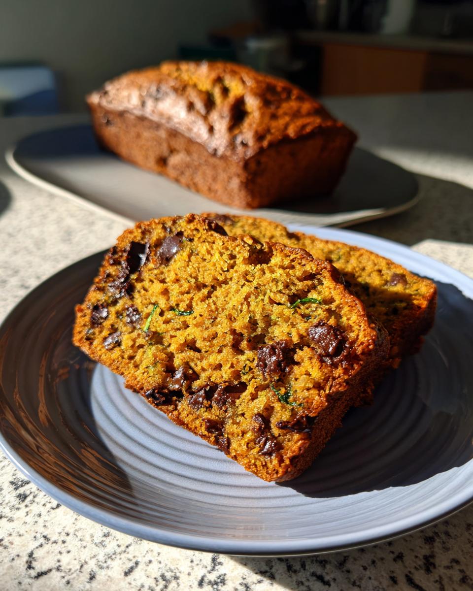 Healthy Pumpkin Zucchini Chocolate Chip Bread - detail 2