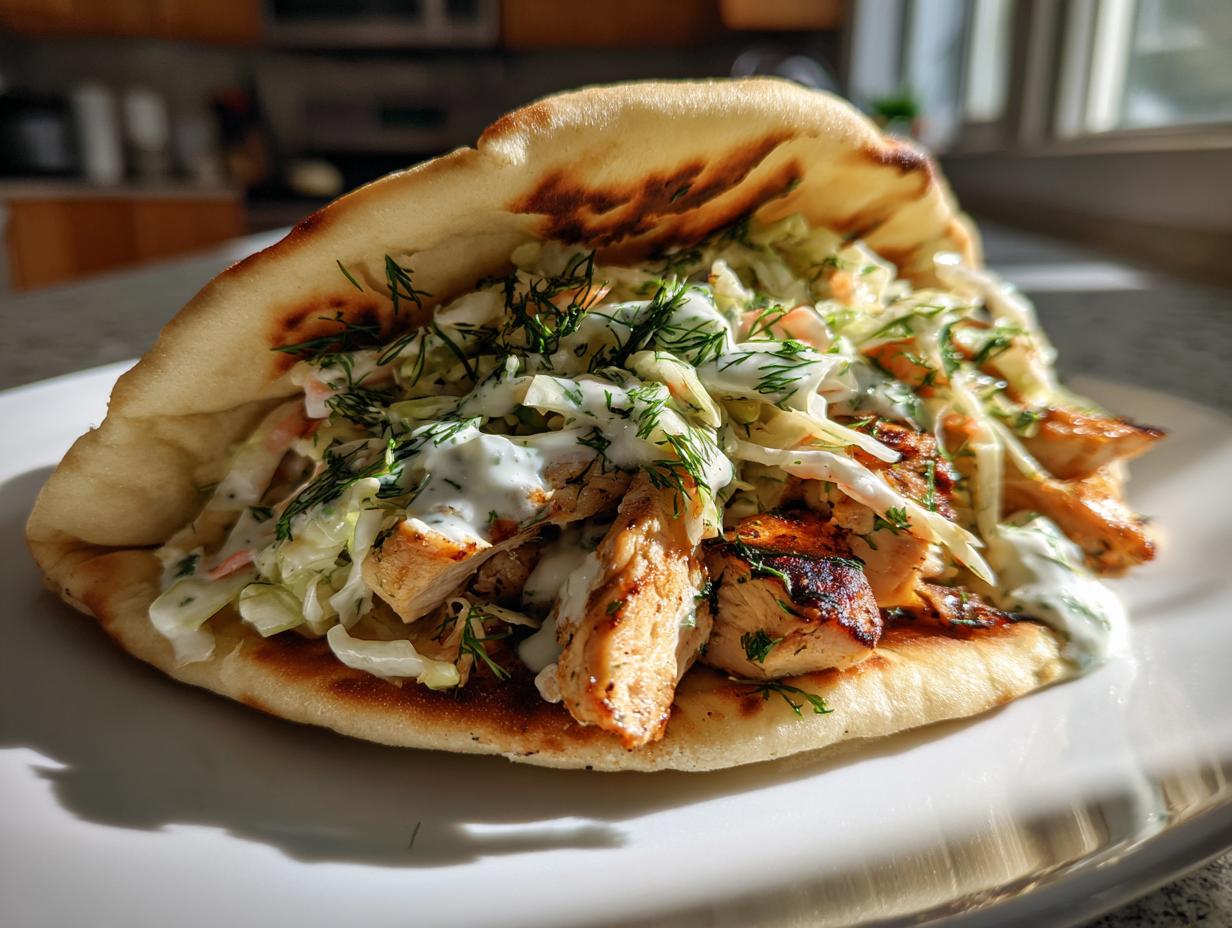 Sheet Pan Chicken Pitas with Fresh Herb Ranch Slaw in 20 Minutes
